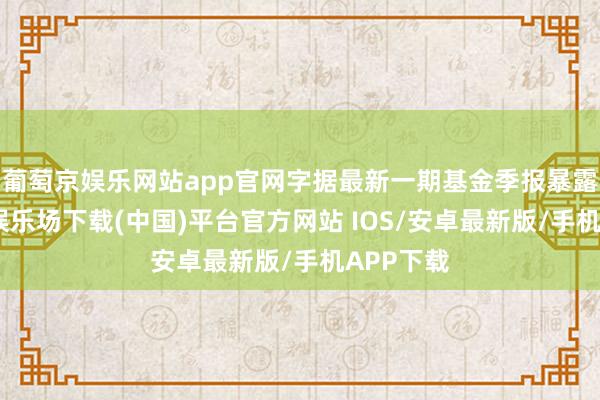 葡萄京娱乐网站app官网字据最新一期基金季报暴露-葡萄京娱乐场下载(中国)平台官方网站 IOS/安卓最新版/手机APP下载