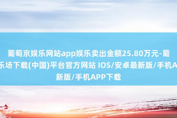 葡萄京娱乐网站app娱乐卖出金额25.80万元-葡萄京娱乐场下载(中国)平台官方网站 IOS/安卓最新版/手机APP下载